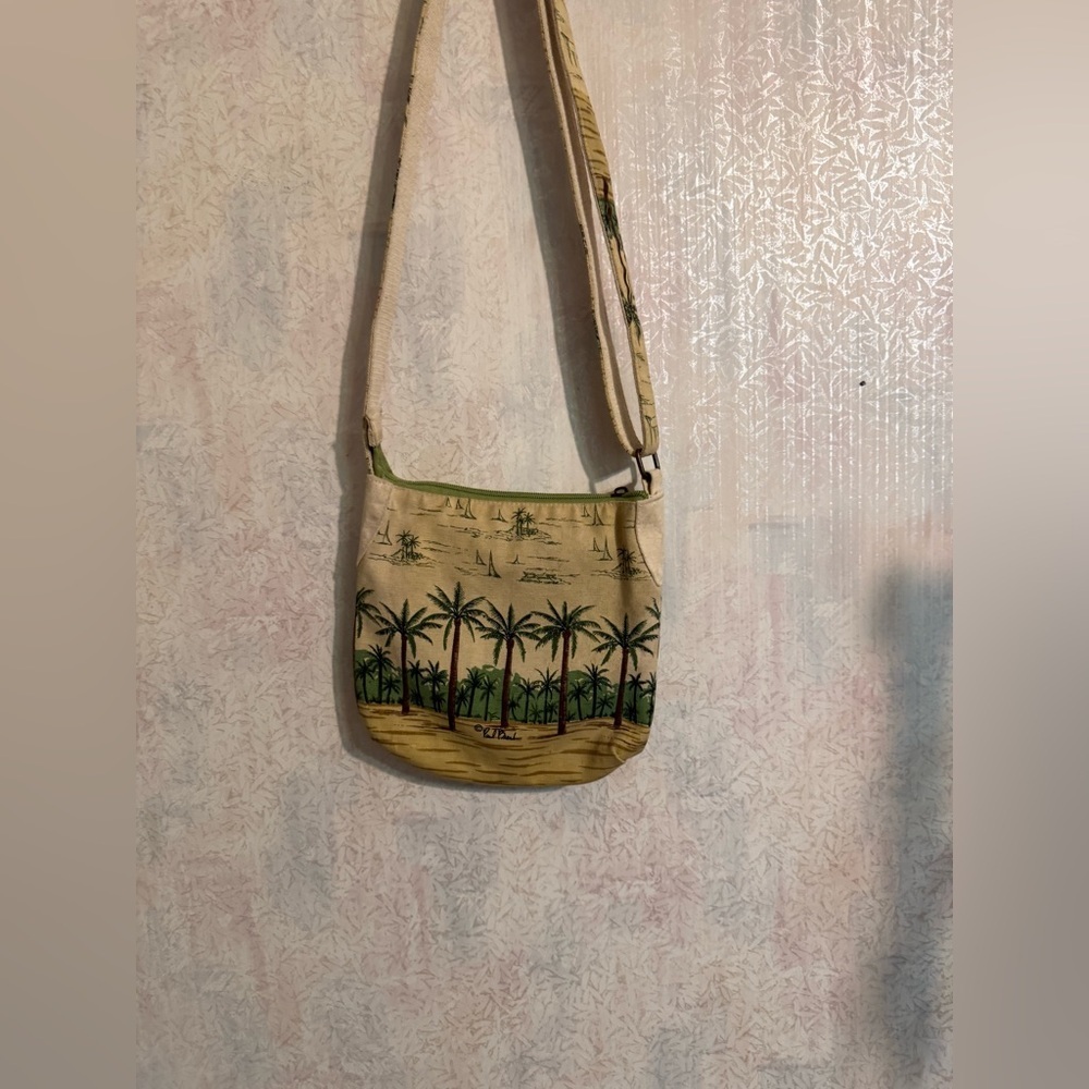 Vintage Paul Brent coastal life 10 x 10”bag palm trees, Coastal, Boho, Crossbody - Picture 5 of 7